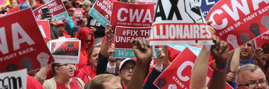 CWA members at tax millionaires rally in New Jersey